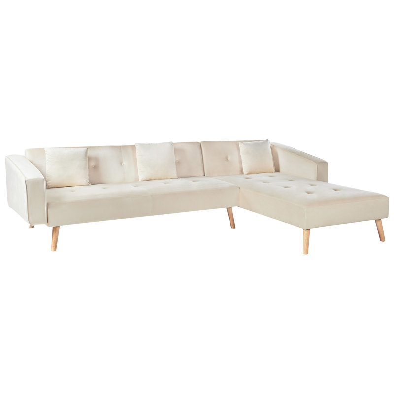 VADSO 4 Seater Sofa Bed, Beige Velvet
