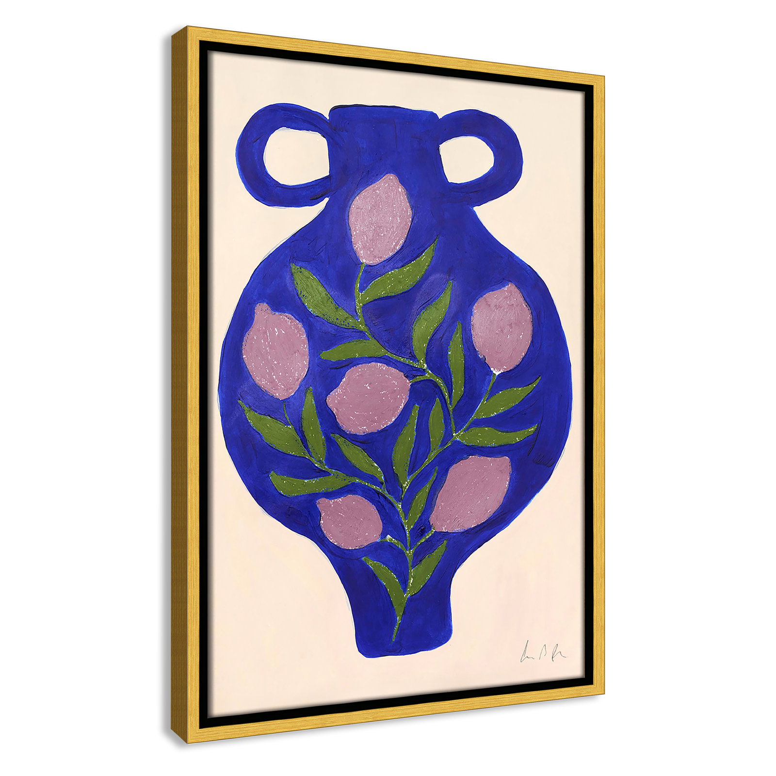 Vase No. 03 Print by Camilla Bergqvist, 19.5" H x 13.5" W, Gold