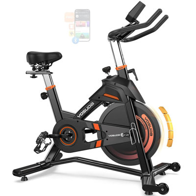 Vélo d'intérieur FED Fitness Yosuda série EB3 Pro d'une capacité de 400 lb - Vélo d'exercice magnétique robuste avec courroie silencieuse et siège confortable