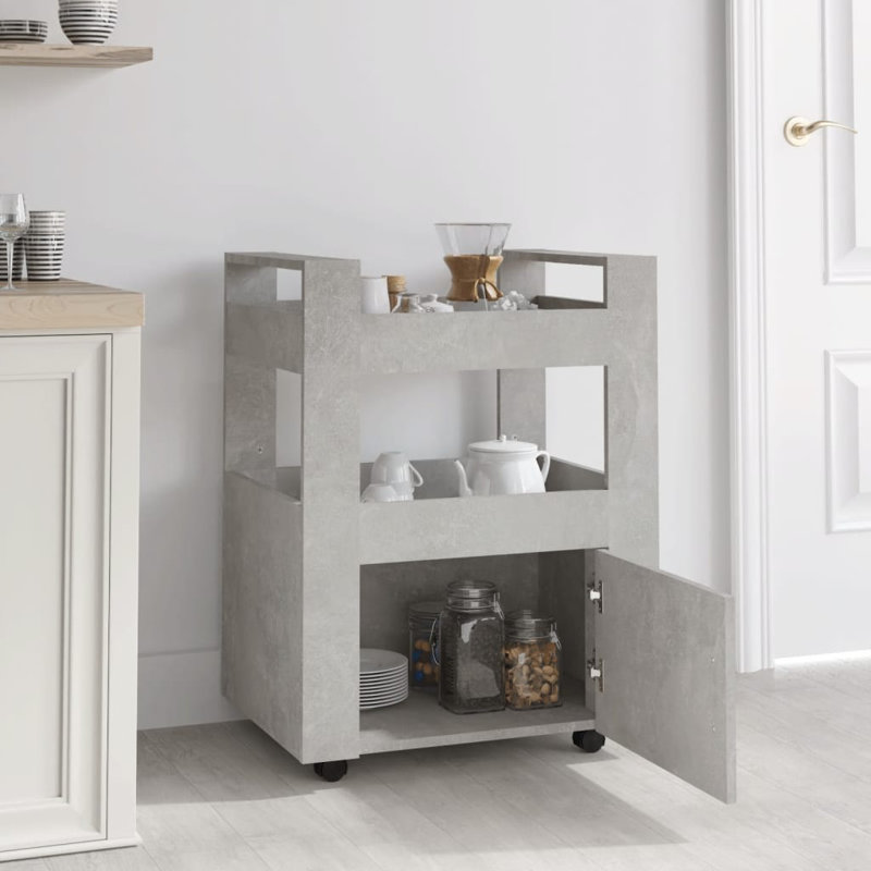 60 Cm Kitchen Trolley, Concrete Grey