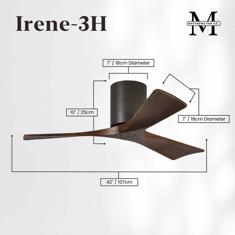 Irene Ceiling Fan, Textured Bronze, 42", Walnut Tone