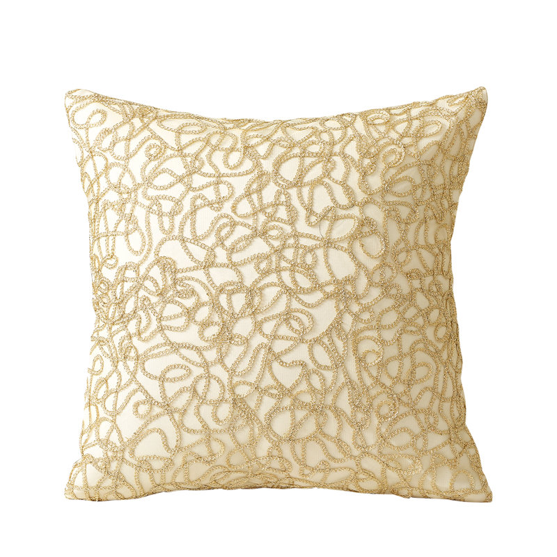 Coussin décoratif en polyester, Or, Polyester/ Bourre en polyester, Abstrait
