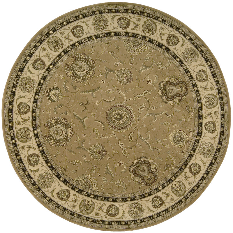 Deguzman Silk Oriental Indoor Rug, Round 4'