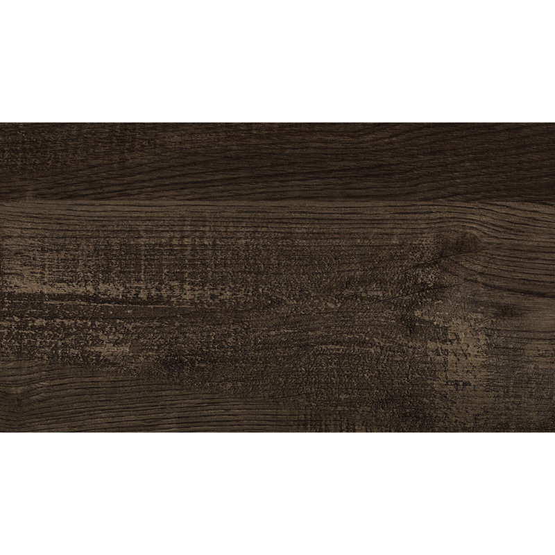 Grand lit rustique à finition brune avec tête de lit en bois et rails, Grand lit, Brun rustique