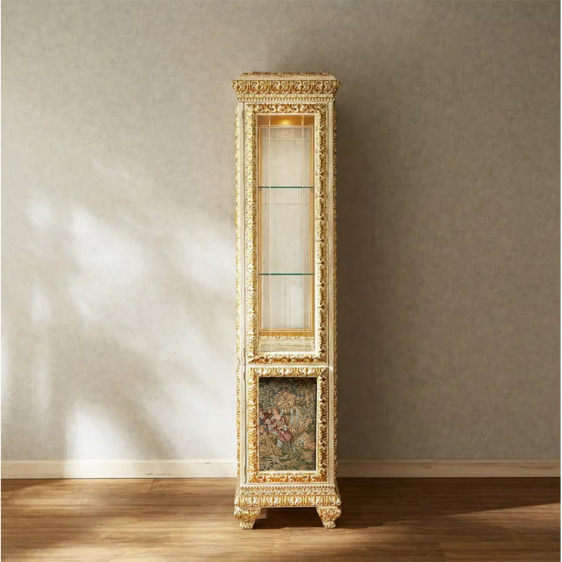 Kovin Solid Wood Lighted Curio Cabinet