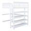 Lit mezzanine avec tablettes de rangement et bureau sous le lit-364992006-364992007