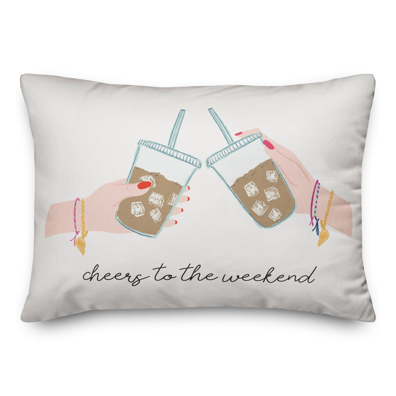 Housse de coussin rectangulaire d'extérieur Cheers to the Weekend