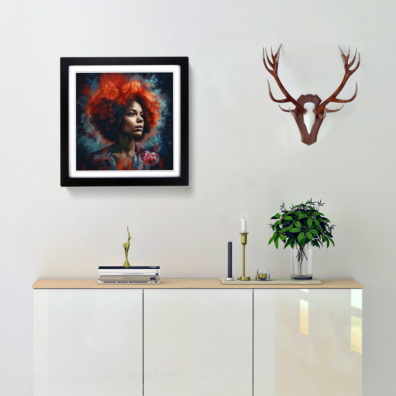 Single Picture Frame Print on Wood, Black Framed