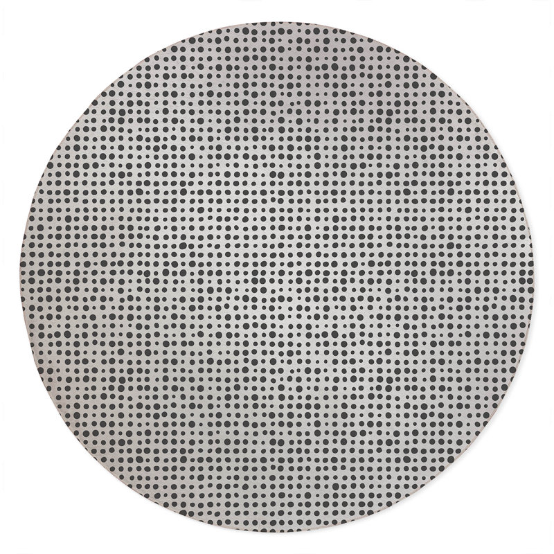 Assorted Dots Non-Slip Outdoor Rug, Round 5'