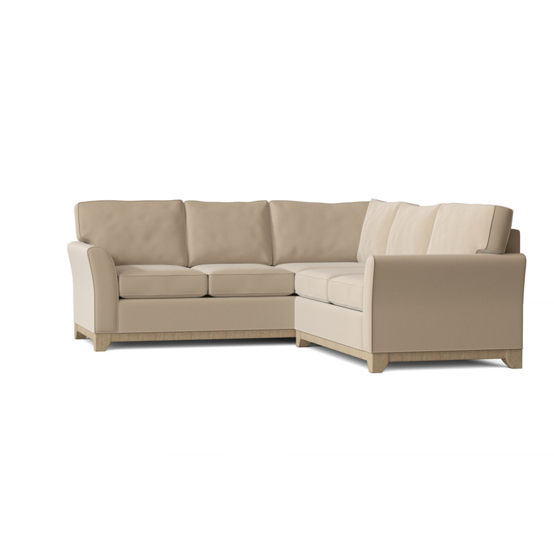 Canapé modulaire en coton de 108 po de largeur Bevins, Accoudoir à droite (vu de face), Noir, Toile de jute Marlow
