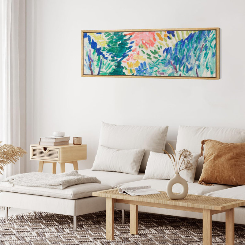 «Abstract Colorful Strokes Vibrant Foliage Abstract Colorful Nature Antique Retro Fine Art Room Extra Large Wall Decor», reproduction encadrée