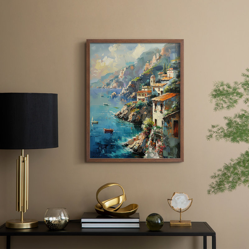 NAUTICAL Series DLX III, reproduction encadrée - bois massif, H 11 po x l 9 po, Noyer