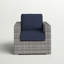 Fauteuil club en osier gris