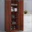 Armoire de cuisine 63 po à 2 portes, armoire de rangement autoportante avec 5 tablettes et 2 tablettes réglables