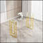 Console en verre d'acier inoxydable, table d'appoint repas doré transparent BS-02-1962152915