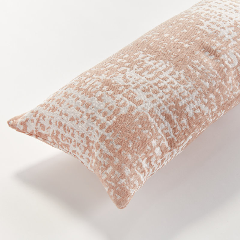 Hana Polyester Indoor/Outdoor Pillow Cover & Insert, Blush, Rectangular 12" x 22"
