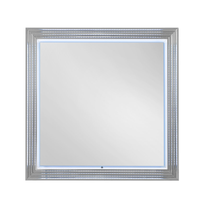 MOON WHITE MARBLE MIRROR WITH LED, Vertical, Marble, Square