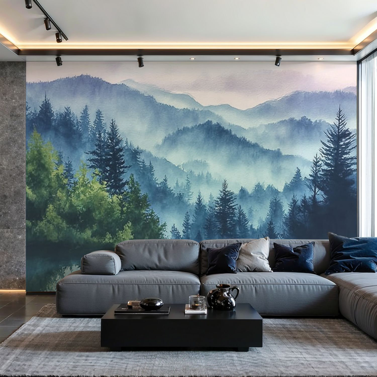 Millwood Pines Peel and Stick Wallpaper Wall Mural Abstract Mountain ...