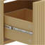 Meuble-lavabo de 30 po avec lavabo en céramique, équipé de poignées verticales et de tiroirs pleine extension, meuble-lavabo autoportant avec glissières de tiroir à fermeture en douceur, conception cannelée, naturel-1410855238