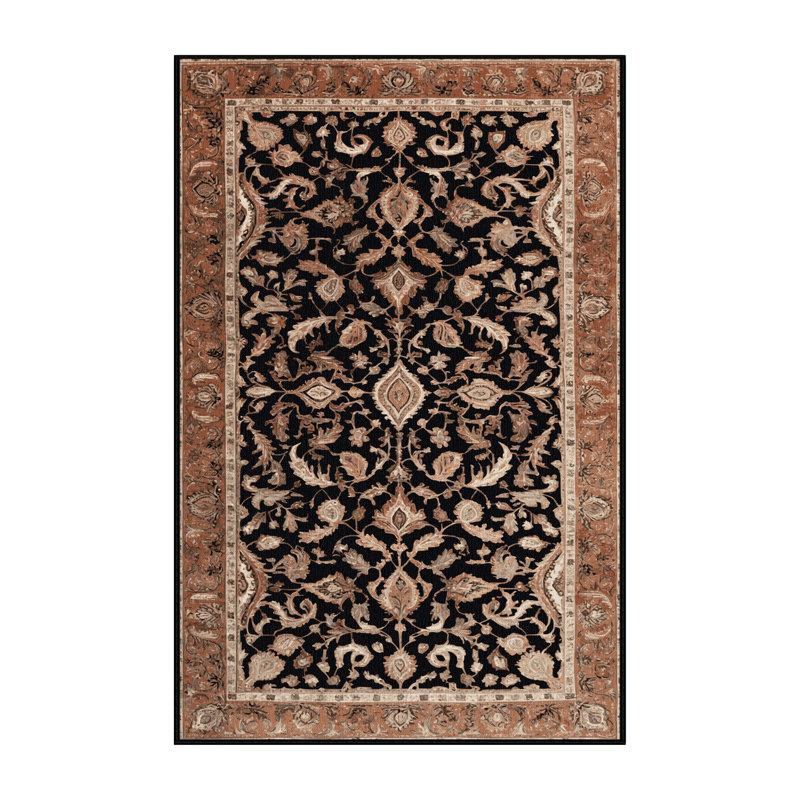 Machine Washable Persian Brown Area Rug, Runner 2' x 4'