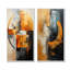 Croissant noir et cuivre - Formes abstraites, ensemble de 2 décorations murales-102572283-102572284