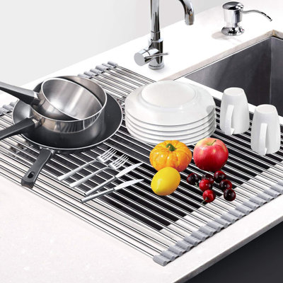 Adjustable Stainless Steel Over The Sink Dish Rack