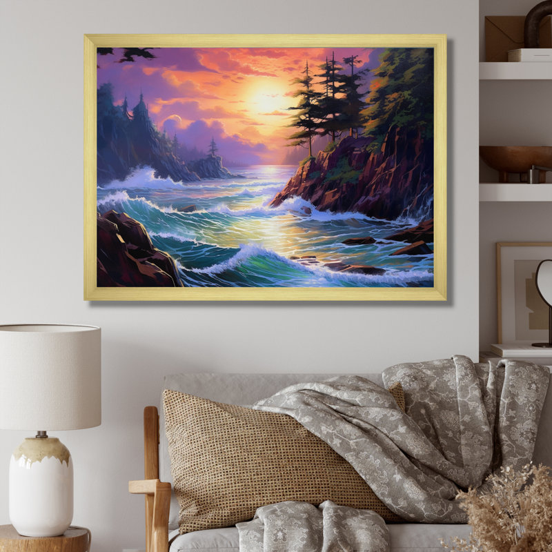 «Tropical Paradise I», reproduction sur toile, H 30 po x l 40 po x P 1,5 po, Cadre doré à une seule photo