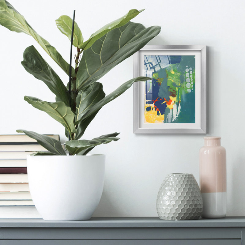 Tropical graphiques III - impression encadrée, H 28,5 po x l 20,5 po, Argent argent