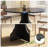 47 in Farmhouse Round Dining Table for 4-6 People, Wooden Circle Kitchen Table, Rustic Circular Breakfast Nook Furniture for Apartment or Small Dining Room, Black-807053657
