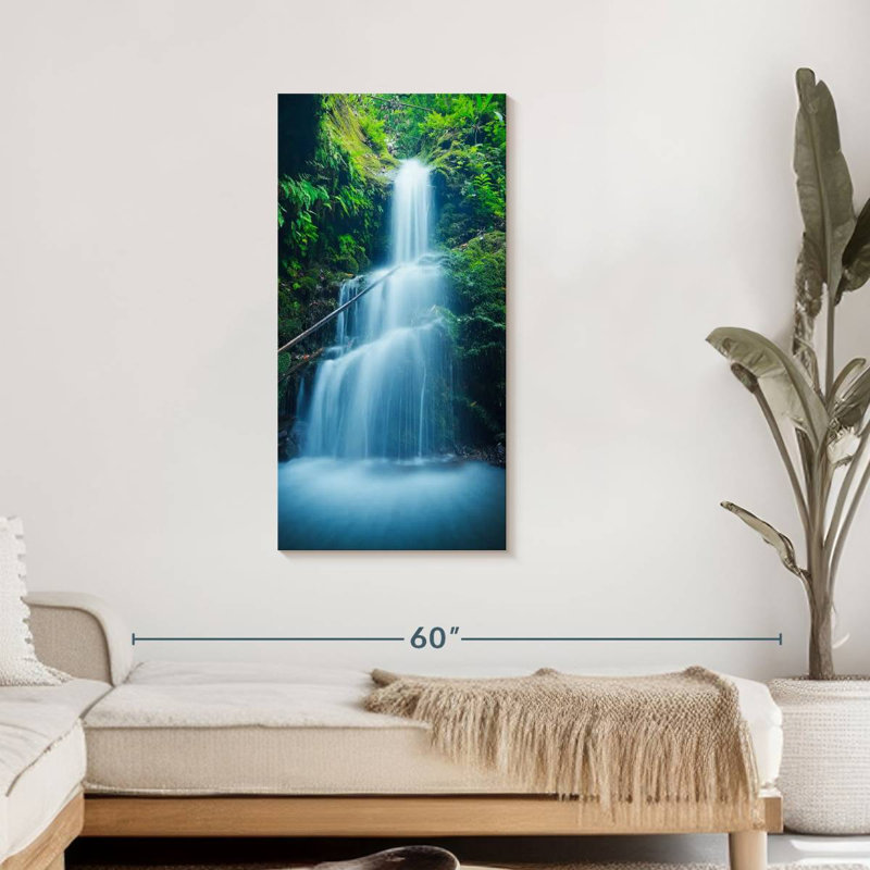 Chute asiatique, reproduction sur toile, H 42 po x l 21 po