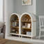 Petite bibliothèque arquée, armoire de rangement arquée, bibliothèque supérieure arquée en bois moderne avec 3 tablettes, étagère de rangement à 3 niveaux pour le salon, la chambre à coucher, le vestibule