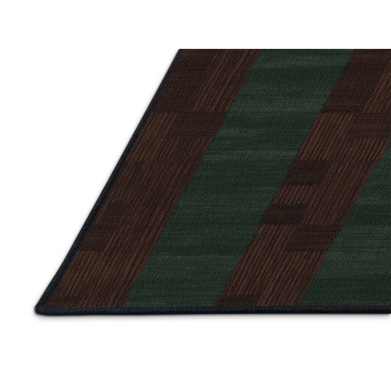 Tapis damier noir lavable à la machine, Rond 6 pi