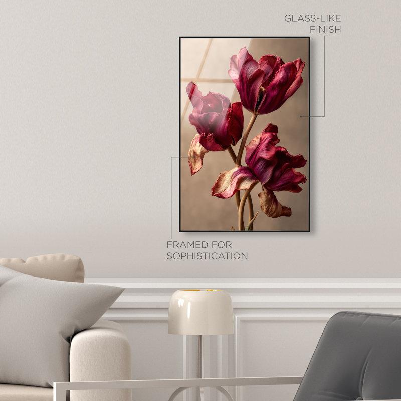 Dark Silk Remains Print by Oliver Gal, 21"H x 31"W, Black Floater Frame