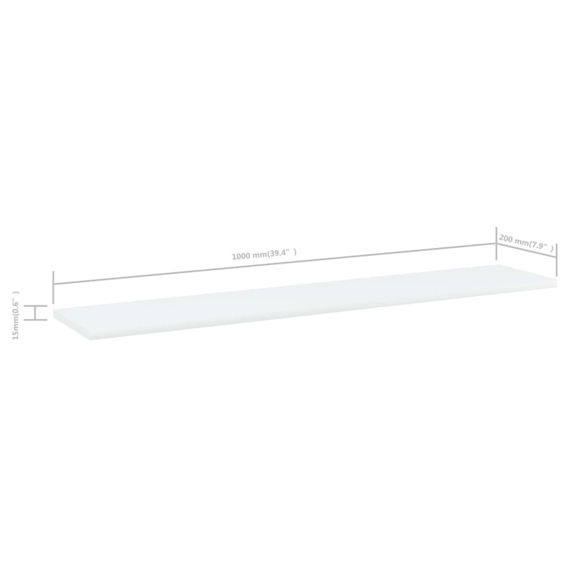 Floating Shelves Wall Shelving Wall Mounted Shelves Display Wall Units, White, 0.6"  H x 39.4" W x 7.9" D