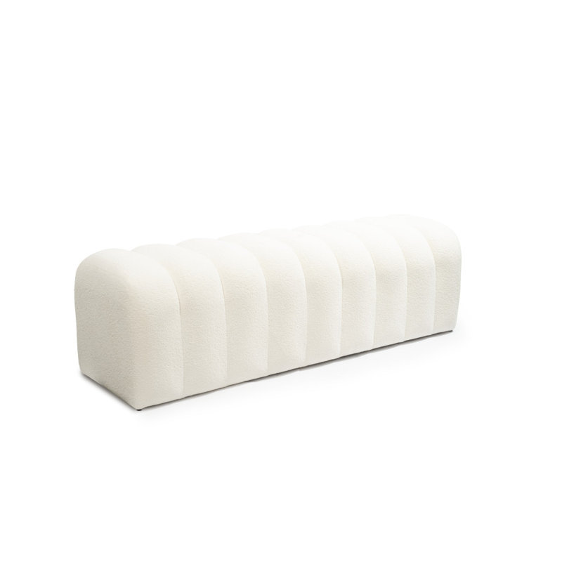 Banc rembourré blanc 59 po 59 po