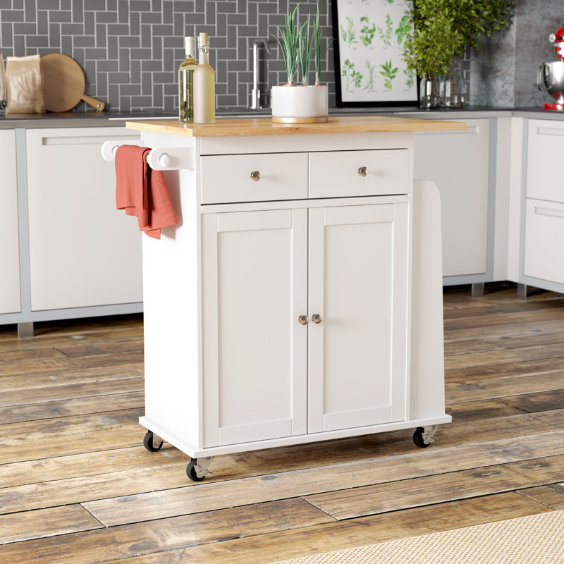 Ferraro 35.5 " W Kitchen Cart, White