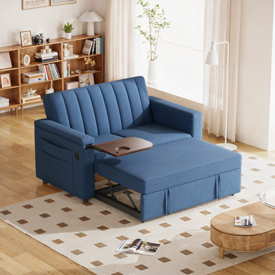 Brittany Tufted Sofa Table Cloud Couch with Charging  and Storage Pockets by Ebern Designs