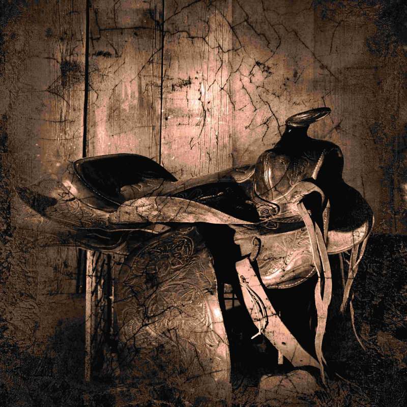 Cowboy Saddle 2 - Impression sur toile tendue, H 12 po x l 12 po