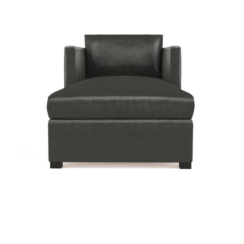 Chaise longue Madison, Patiné, Cuir rétro graphite