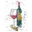 Art sur toile, bouteille de vin rouge
