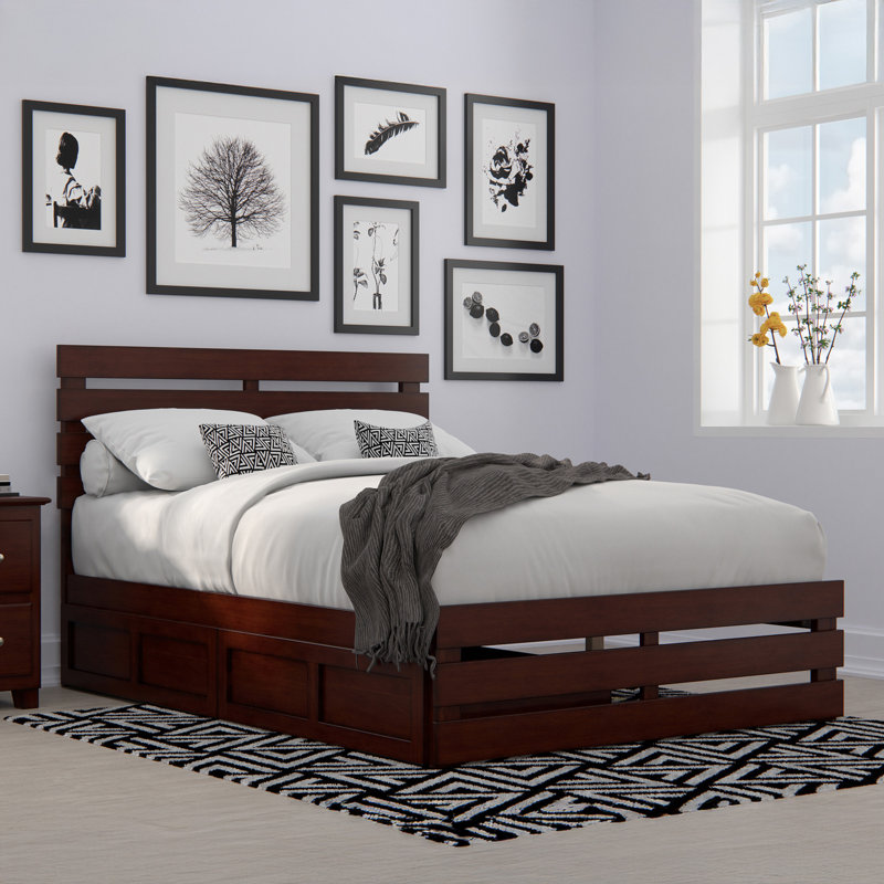 Bridport Slat Storage Bed, Walnut, Full