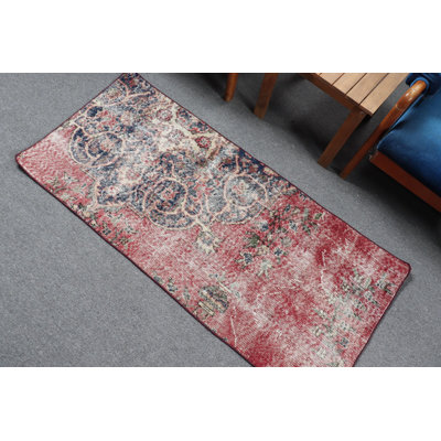 Vintage Turkish Runner Rug in Traditional Design for Hallway and Living Room Decor