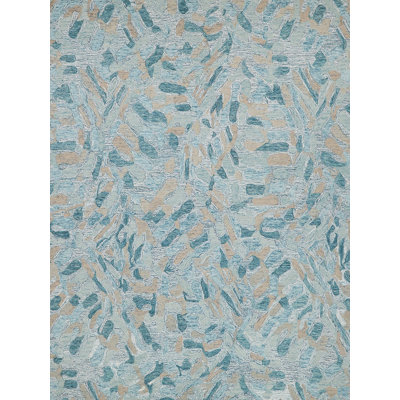 Botanica Turquoise/Ivory/Multi New Zealand Wool hand-tufted Area Rug
