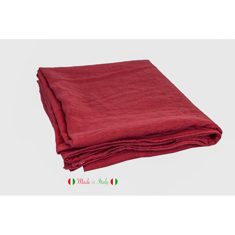Cotton /Linen Blend Tablecloth 140X140 Cm Cherry, 140cm W x 350 L