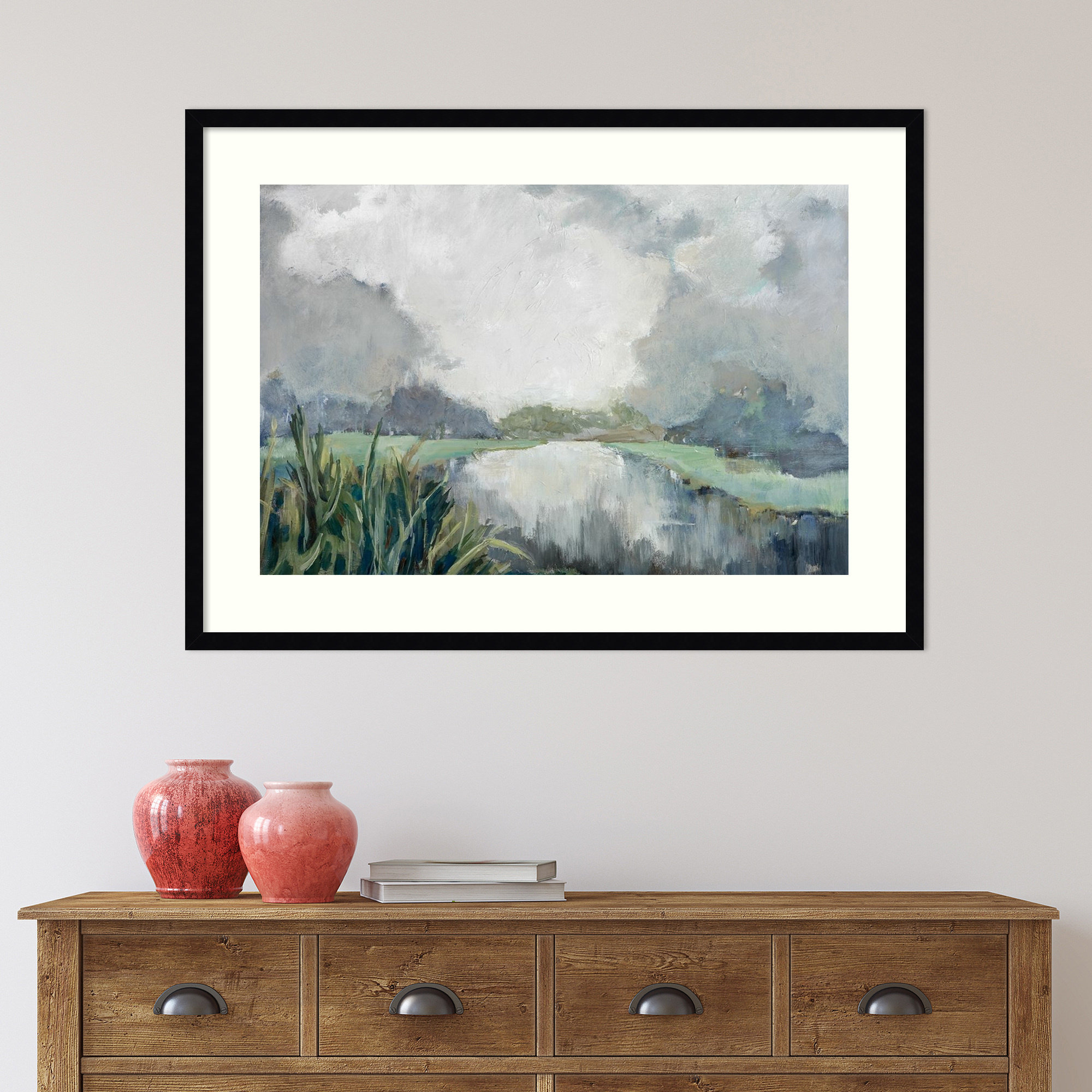 Passage by Mary Parker Buckley, Black, 31" H x 43" W, Framed Print