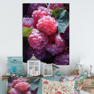 Lustrous Raspberry Radiance I - Fruits Metal Wall Art