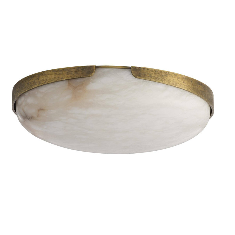 Elara Flush Mount, Antique Brass