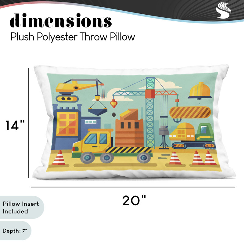 Coussin décoratif Industrial Construction Site, imprimé par Creative Studio, 14 x 7 x 20