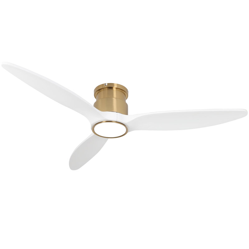 Ventilateur en bois blanc à pales en métal blanc 
