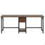 Bureau d'ordinateur 79 pouces pour deux personnes avec tiroirs et tablettes de rangement, table de travail double extra longue avec crochets, bureau d'écriture industriel pour bureau à domicile, brun rustique